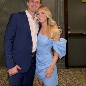 Elliatt Sky Blue Off-Shoulder Dress